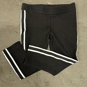 Janie & Jack black leggings with white stripes